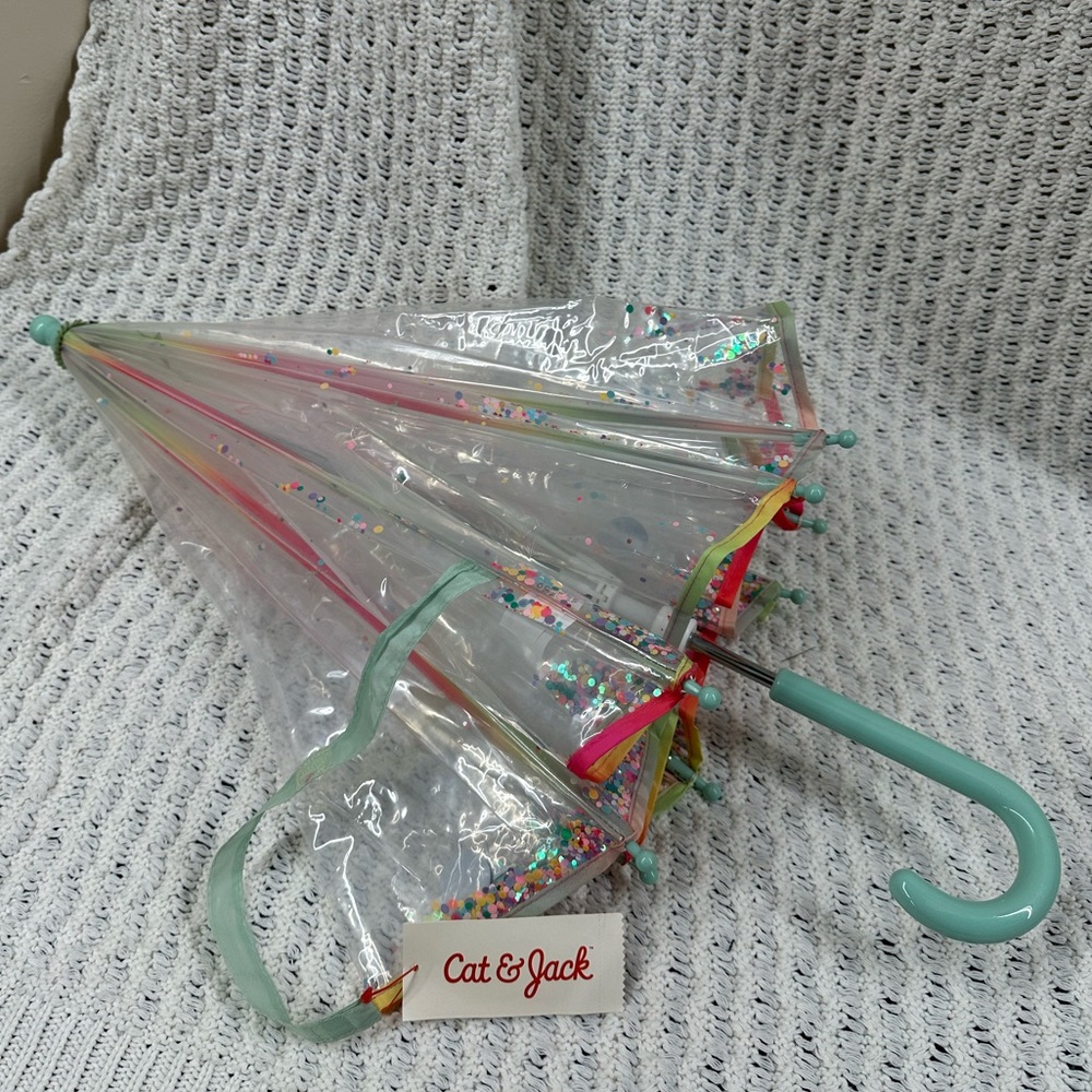 Cat and jack clear umbrella with glitter